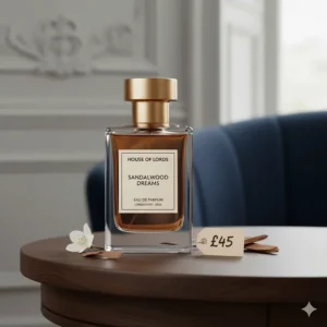 A high-street sandalwood fragrance bottle offering a luxury scent profile for less than £55.