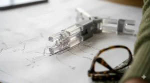 A refreshing morning vanity setup featuring a crisp mint eau de parfum.