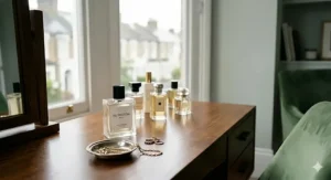 Alt text for image 7: A close-up of a woman applying a sophisticated fragrance to her wrist, demonstrating the art of long-lasting scent.