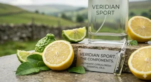 Close-up of zesty lemon and bergamot representing fresh sporty cologne for men.