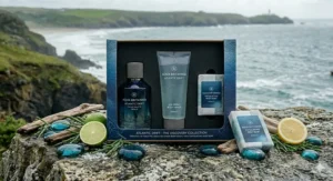 A luxury gift set containing premium aquatic cologne for men, ideal for gifting.