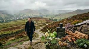 A man standing in a forest clearing, embodying the confidence of a signature masculine scent.