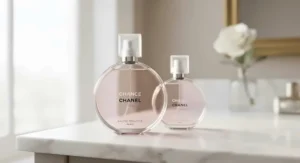Vibrant collection of Chanel Chance Eau Tendre bottles, a fresh and light Chanel perfume for women choice.