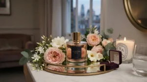 Luxury floral perfume for women for romantic date nights.