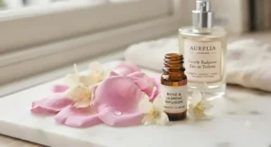 Close-up of rose and jasmine petals used in hypoallergenic scents.