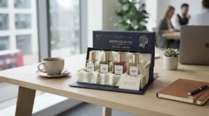 Luxury perfume gift set beautifully boxed, ideal for celebrating a colleague's promotion or retirement milestone.