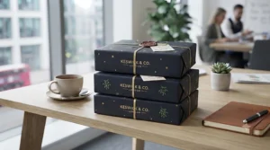Subtle fragrance gift set featuring fresh and light scent notes suitable for shared office environments.