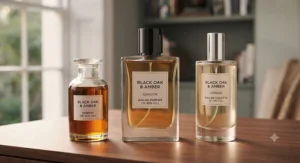 Infographic comparing the oil concentrations of different types of seductive cologne for men.