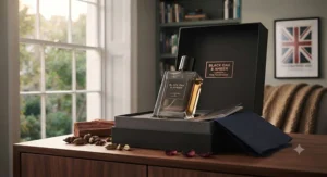 Premium gift box packaging for an exclusive seductive cologne for men brand.