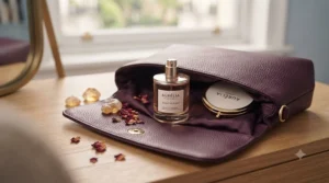 Compact handbag-friendly fragrance bottle representing a portable sensual perfume under £60.