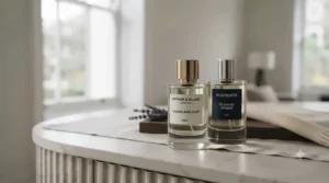 Minimalist minimalist-design unisex luxury fragrance under £100 featuring warm, woody notes suitable for all.